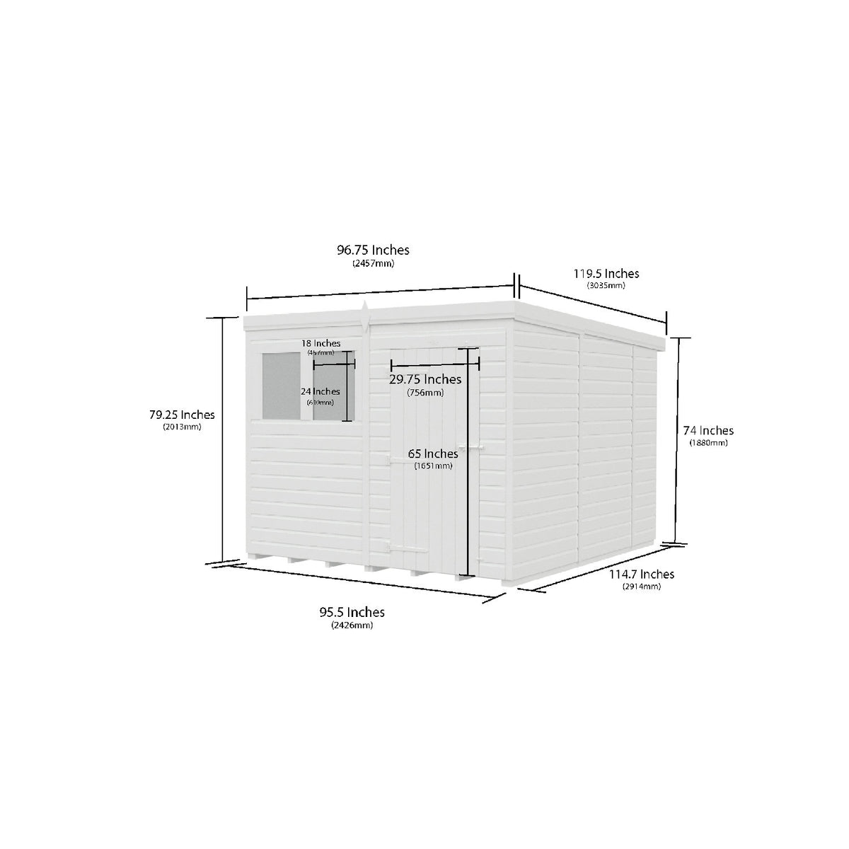 DIY Sheds – Composite Pent Shed – view 212