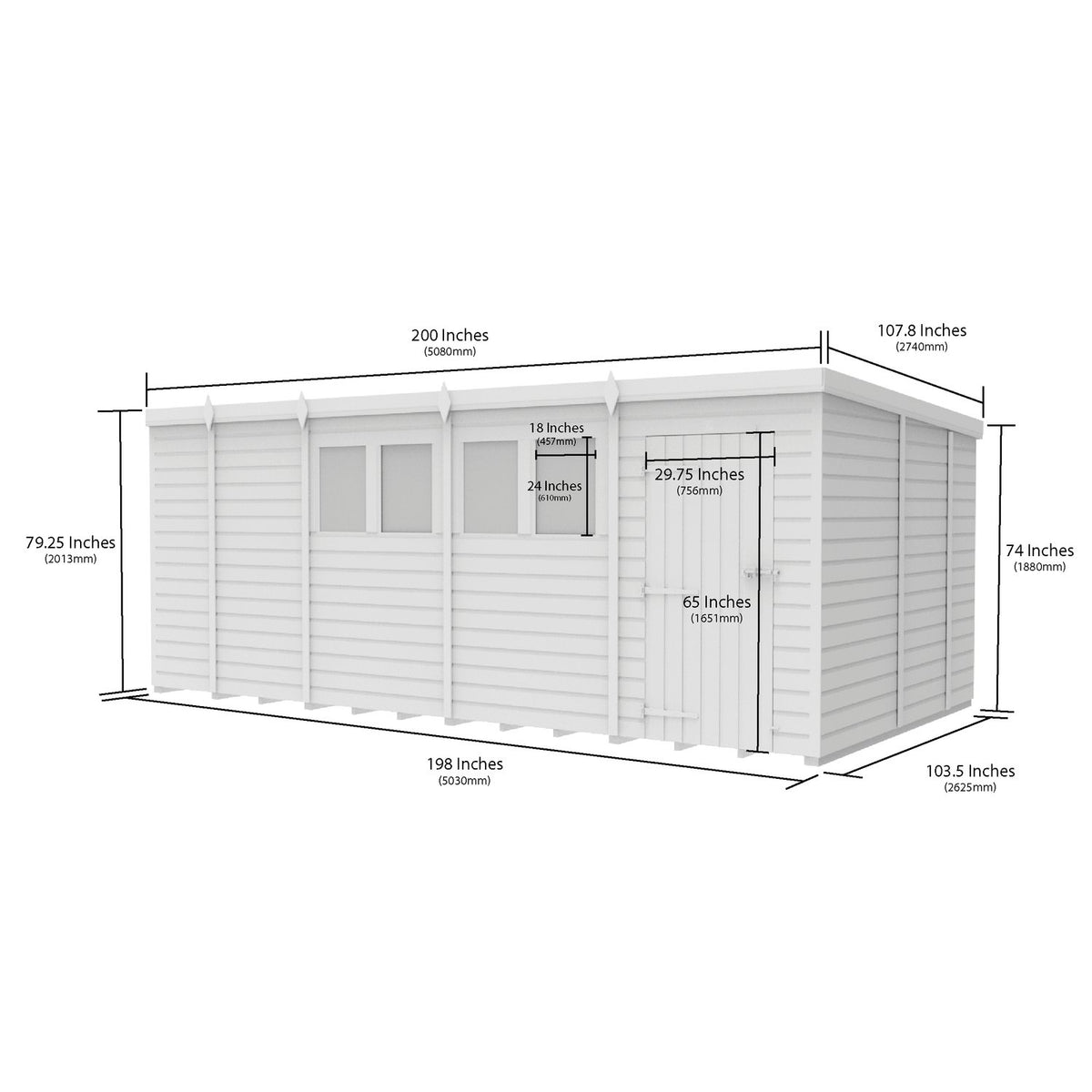 DIY Sheds – Composite Pent Shed – view 112