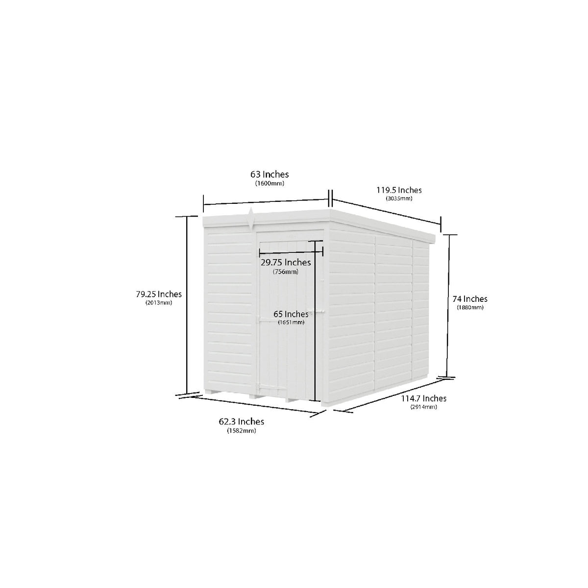 DIY Sheds – Composite Pent Shed – view 170