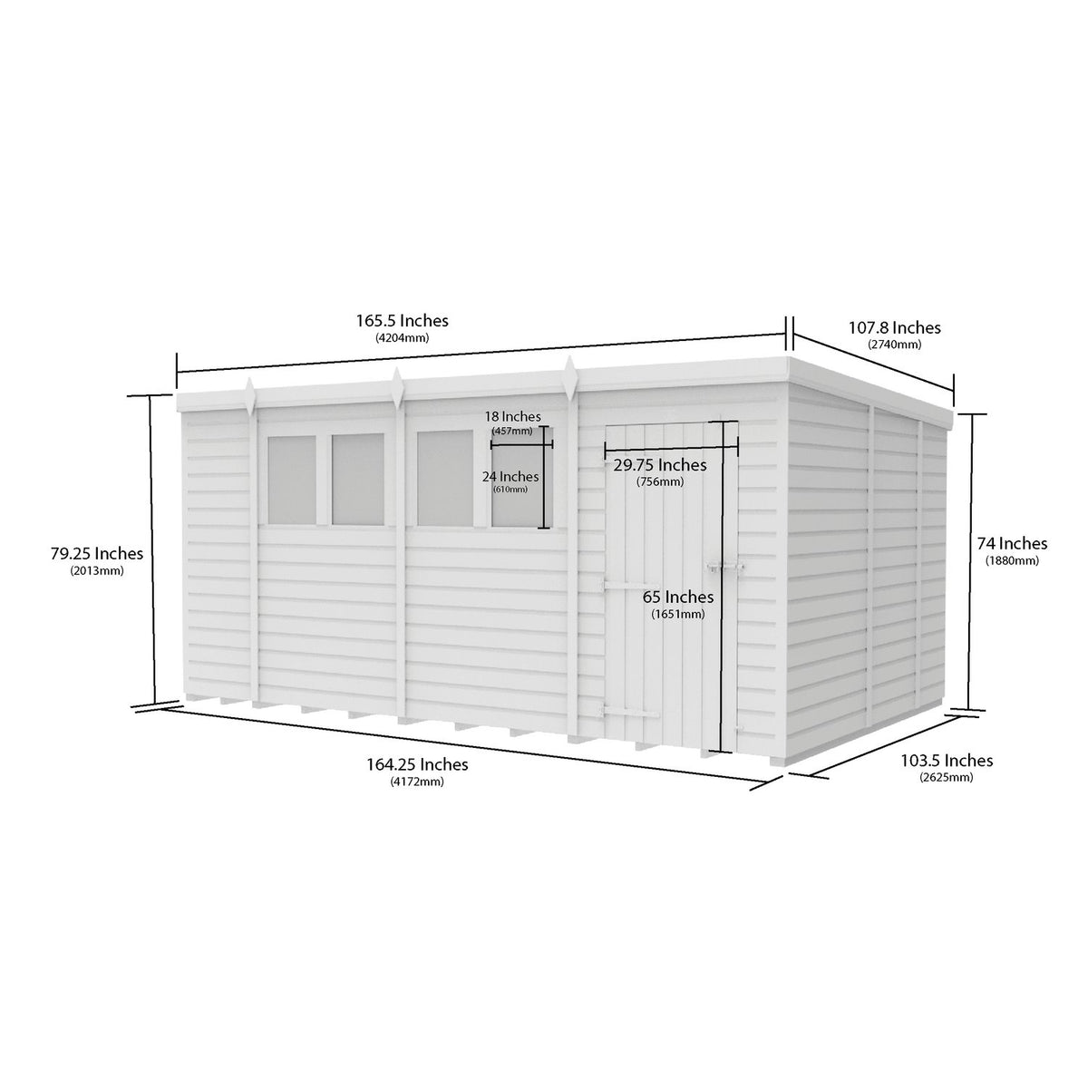 DIY Sheds – Composite Pent Shed – view 70
