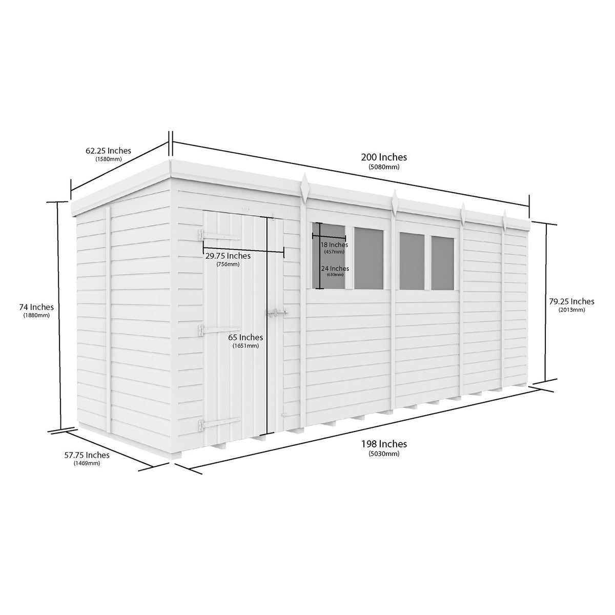 DIY Sheds – Composite Pent Shed – view 103