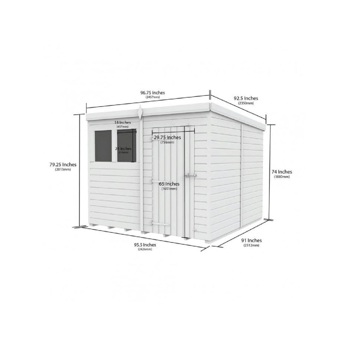 DIY Sheds – Composite Pent Shed – view 221