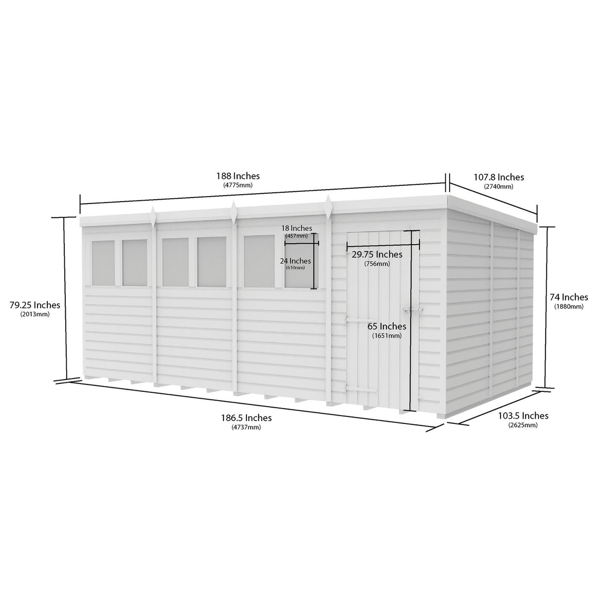 DIY Sheds – Composite Pent Shed – view 97
