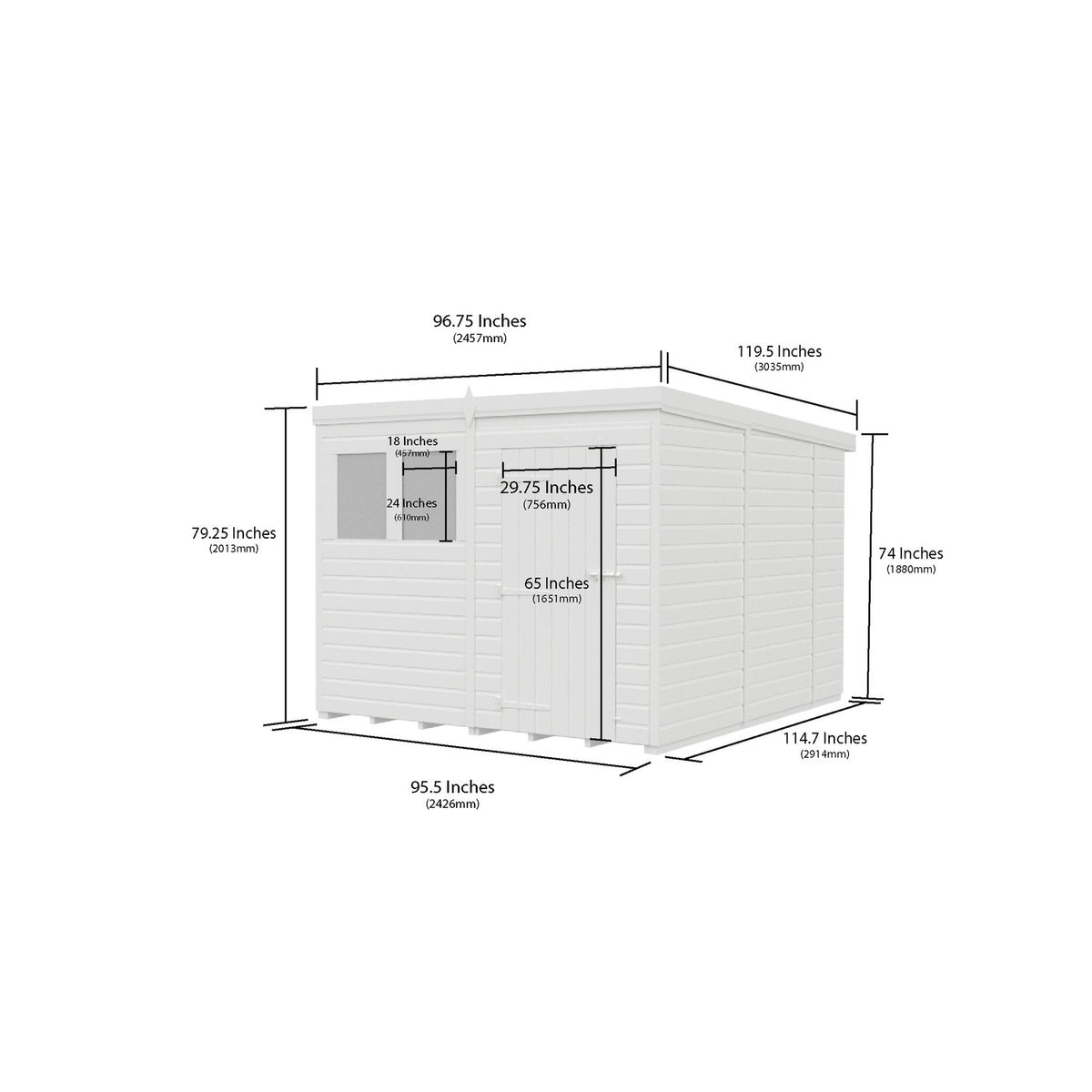 DIY Sheds – Composite Pent Shed – view 211
