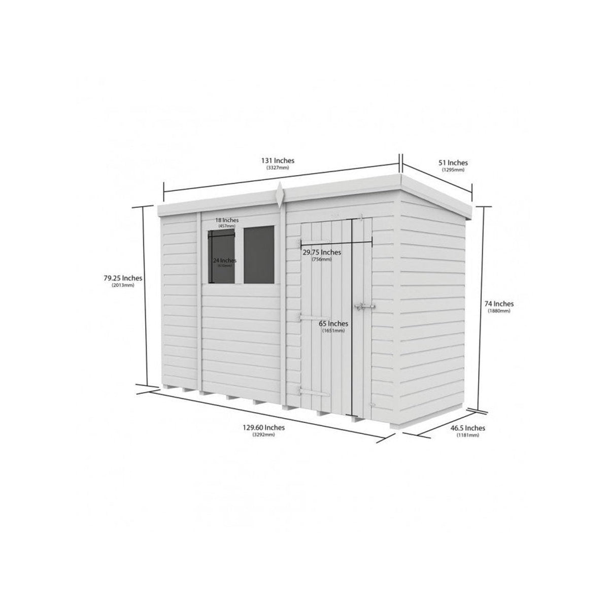 DIY Sheds – Pent Shed – Double Door – view 17