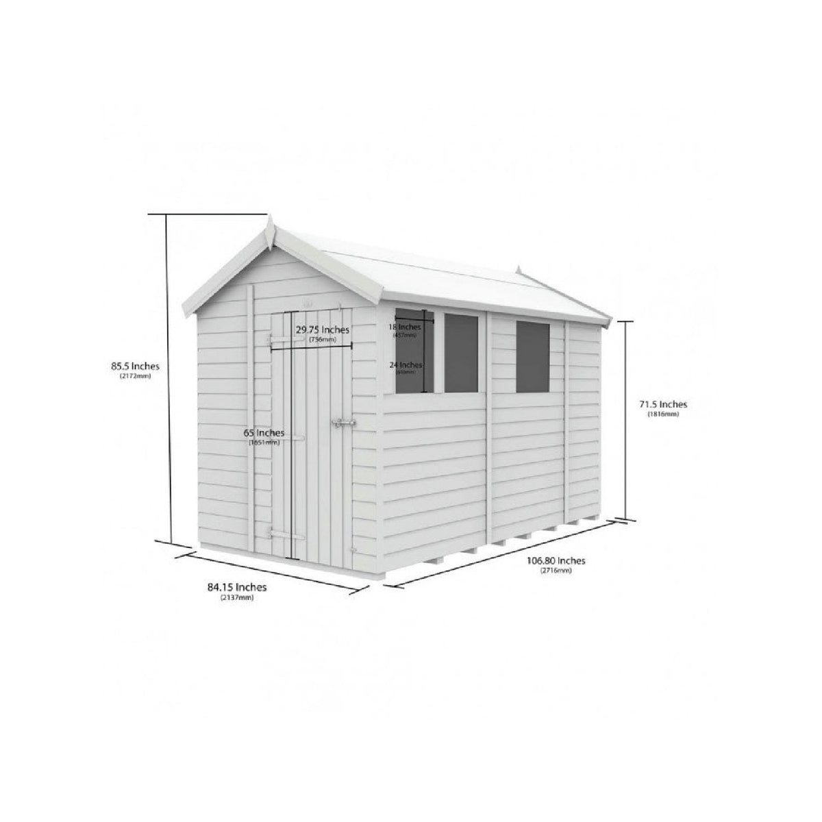 DIY Sheds – Apex Shed – Single Door – view 167