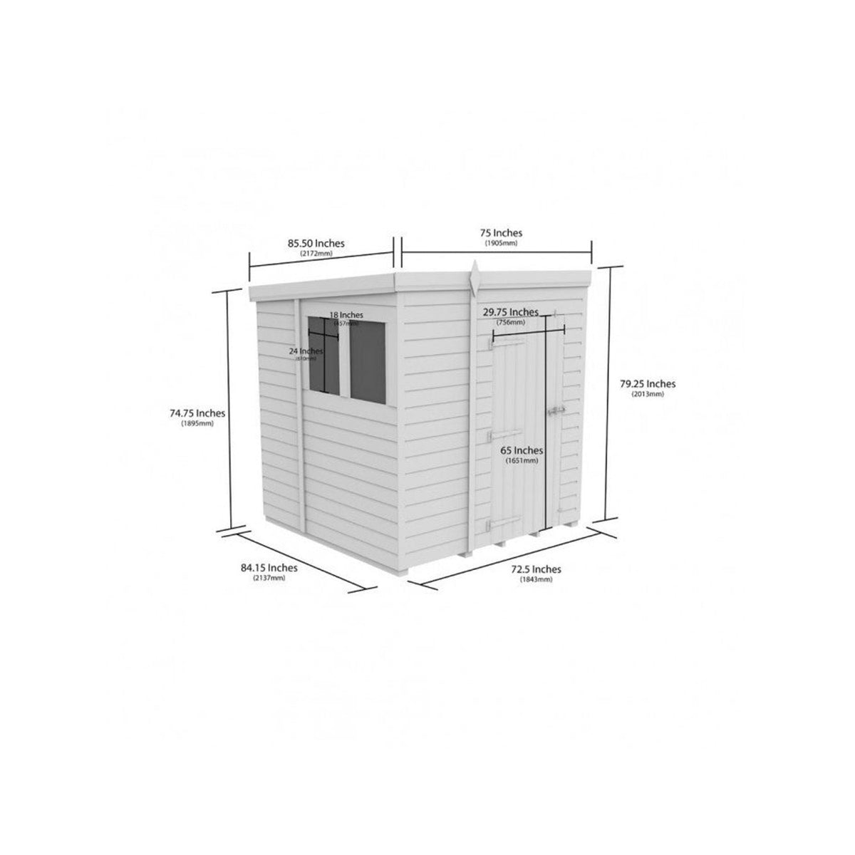 DIY Sheds – Composite Pent Shed – view 191