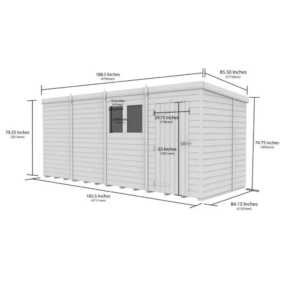 DIY Sheds – Composite Pent Shed – view 93