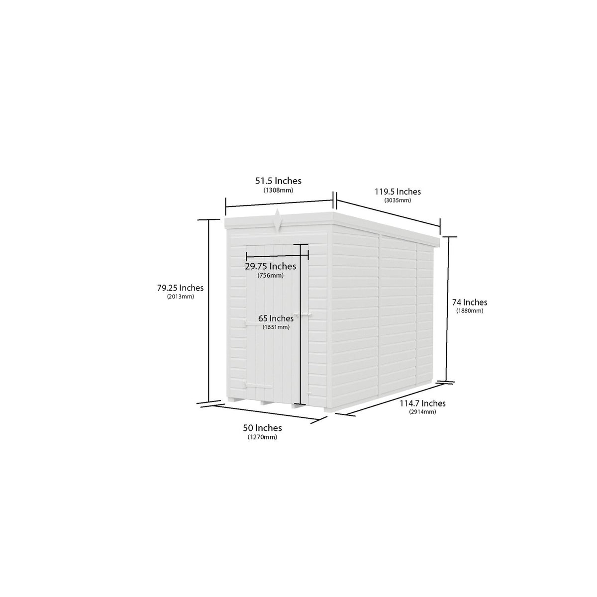 DIY Sheds – Composite Pent Shed – view 155