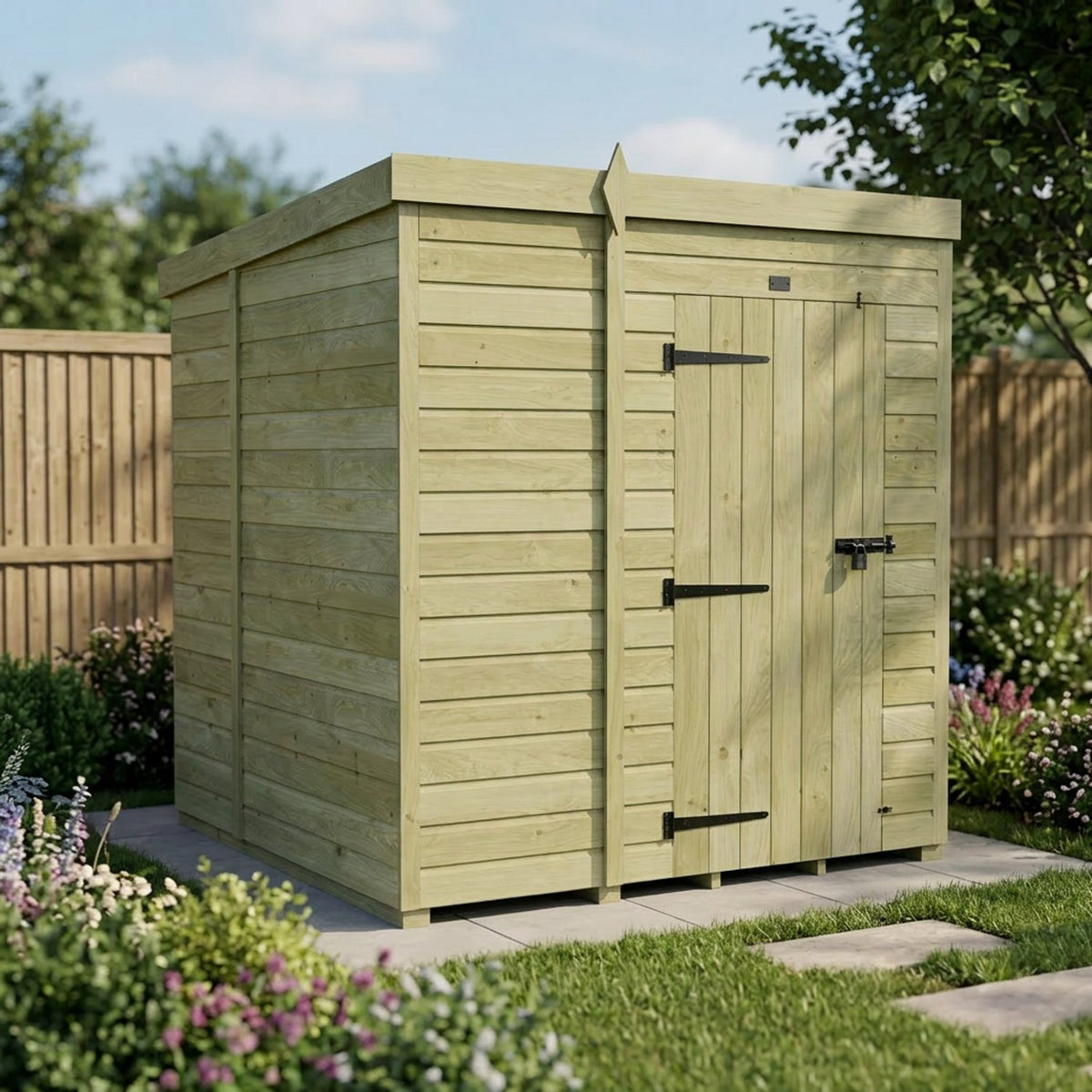 DIY Sheds – Pent Shed – Single Door – view 177
