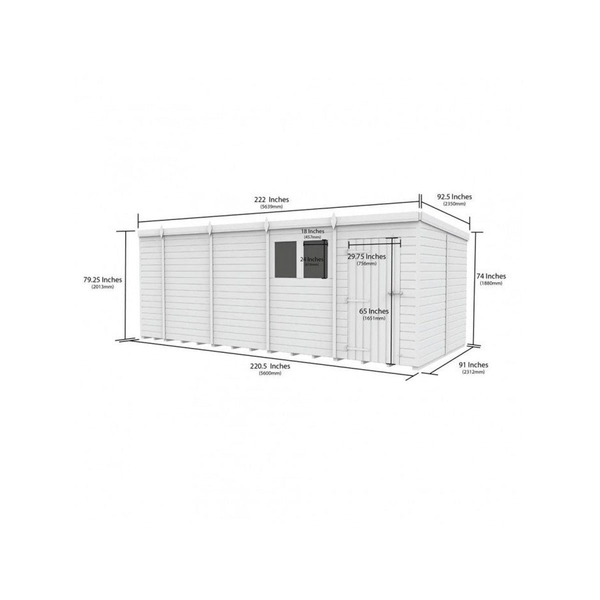 DIY Sheds – Composite Pent Shed – view 123