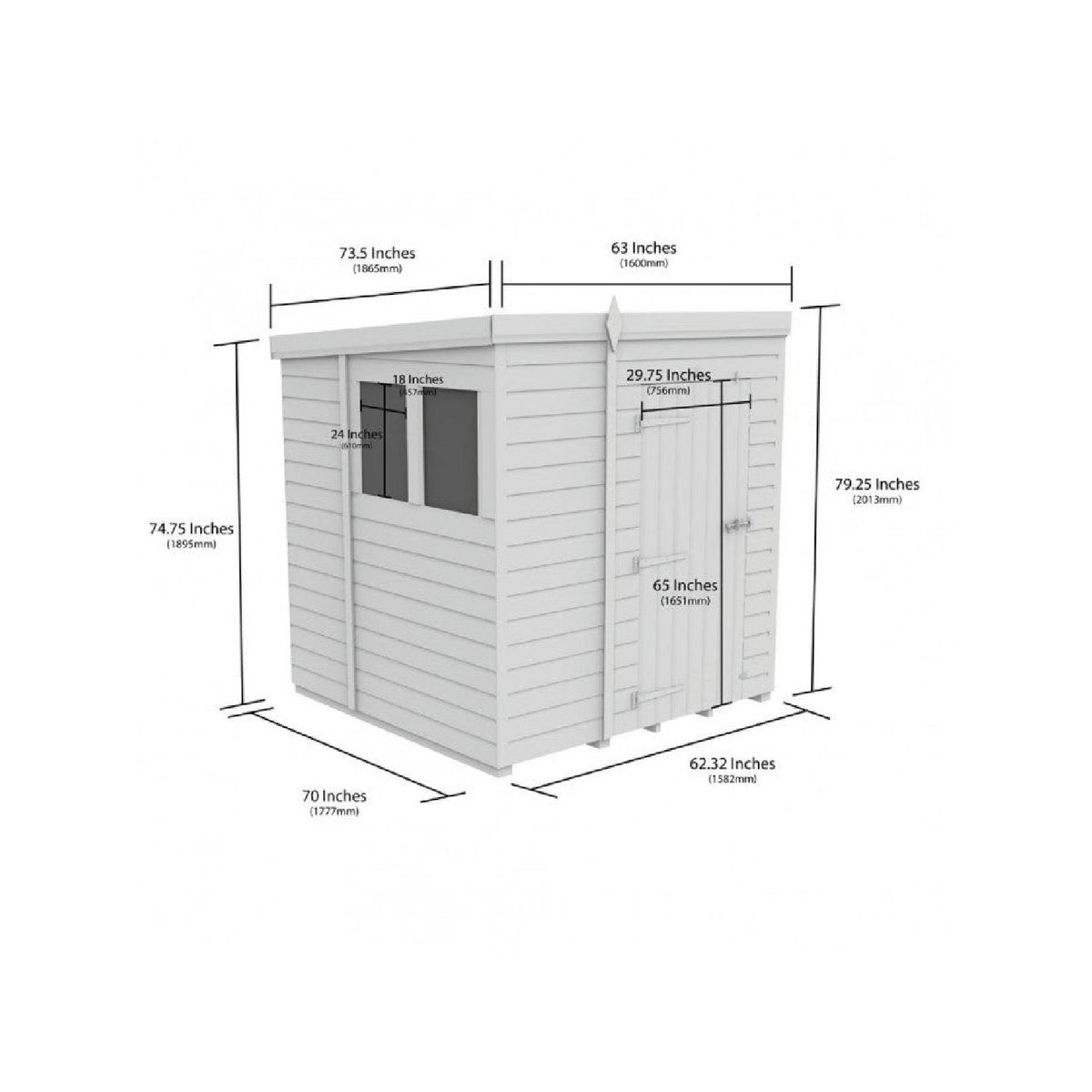 DIY Sheds – Composite Pent Shed – view 176