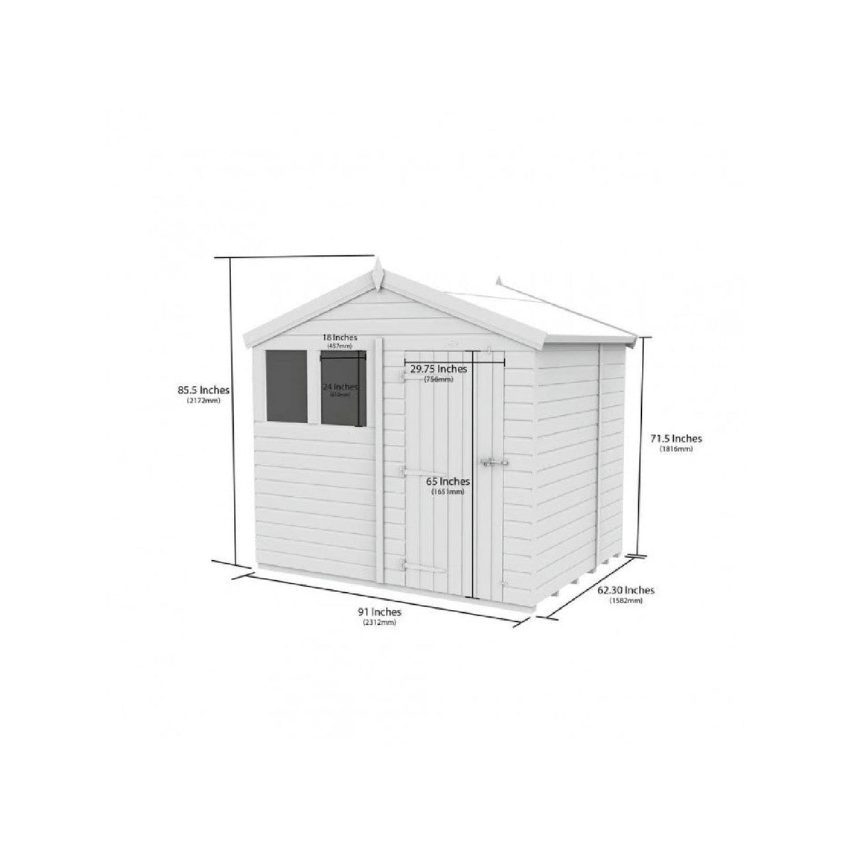 DIY Sheds – Apex Shed – Double Door – view 145