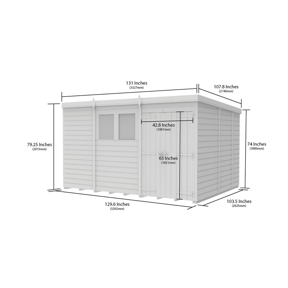 DIY Sheds – Pent Shed – Double Door – view 28