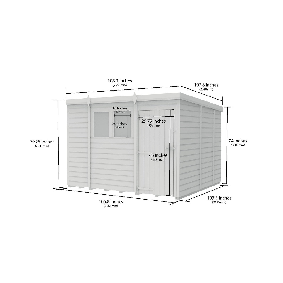DIY Sheds – Composite Pent Shed – view 238