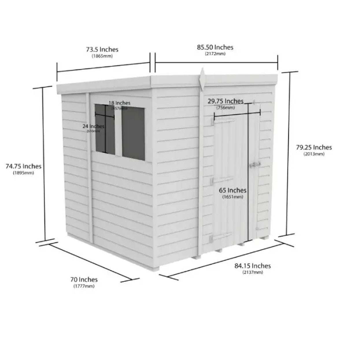 DIY Sheds – Composite Pent Shed – view 203