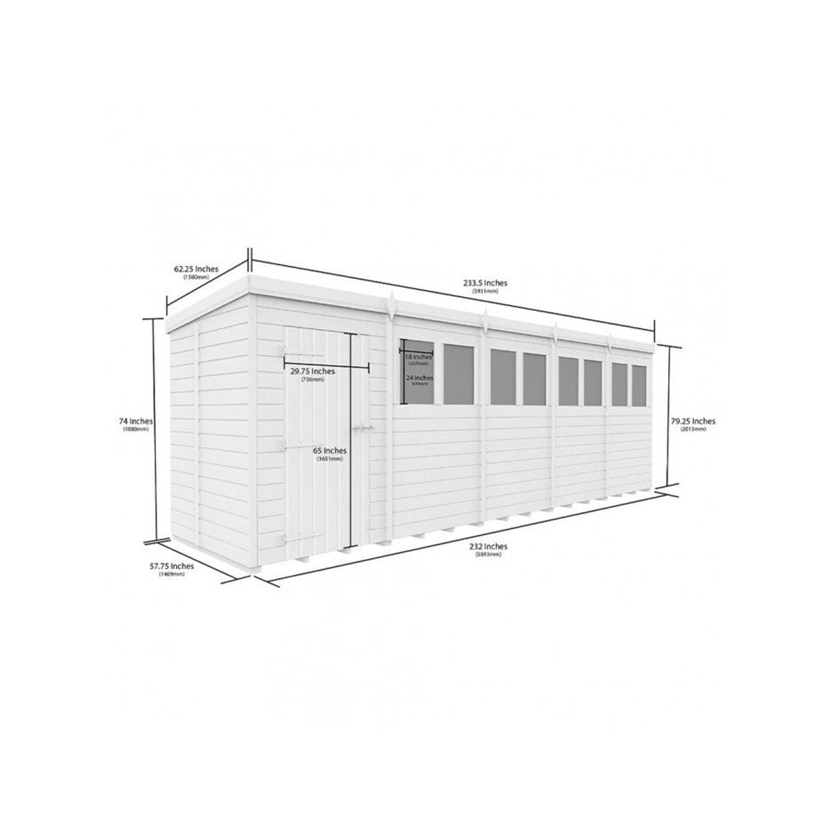 DIY Sheds – Composite Pent Shed – view 146