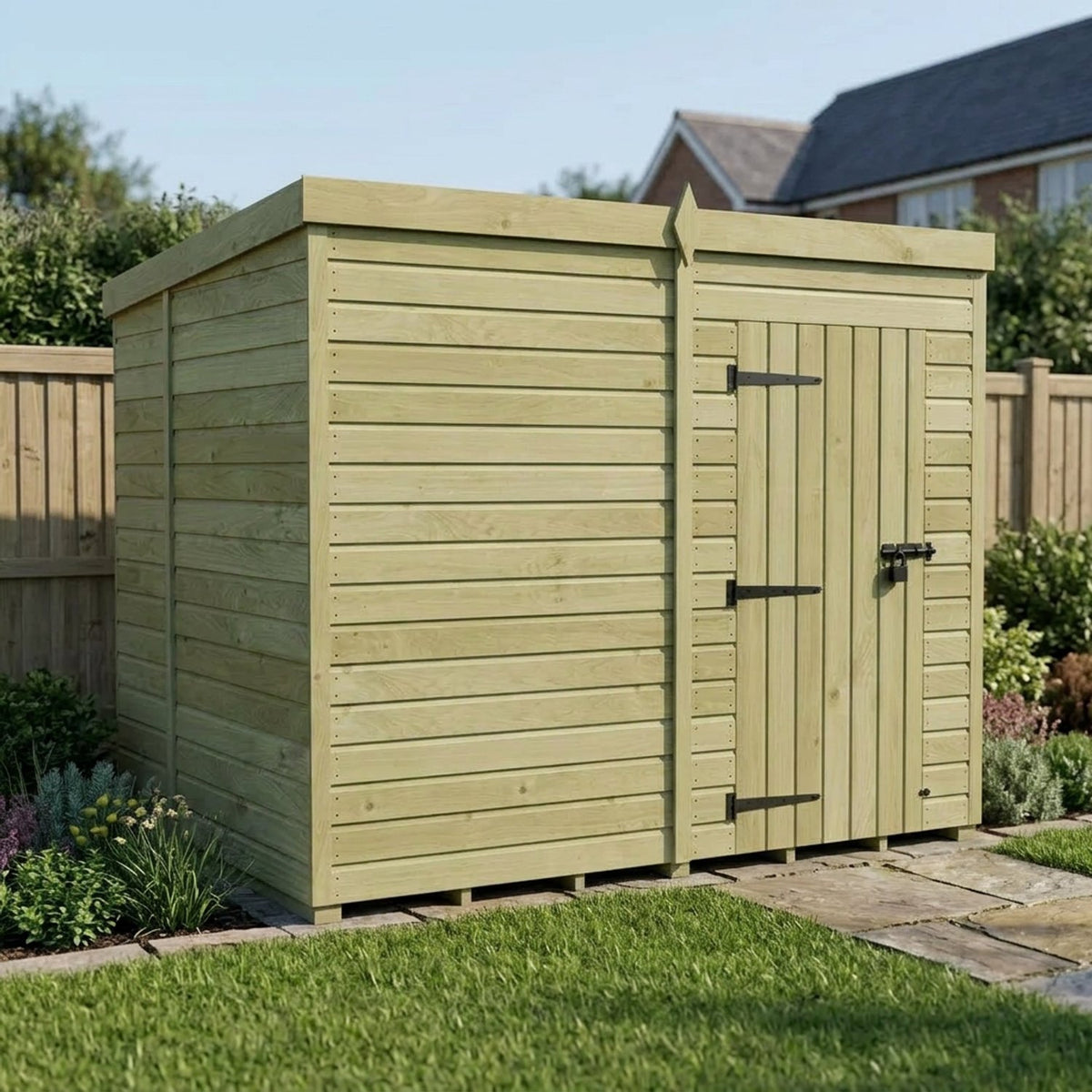 DIY Sheds – Pent Shed – Single Door – view 193