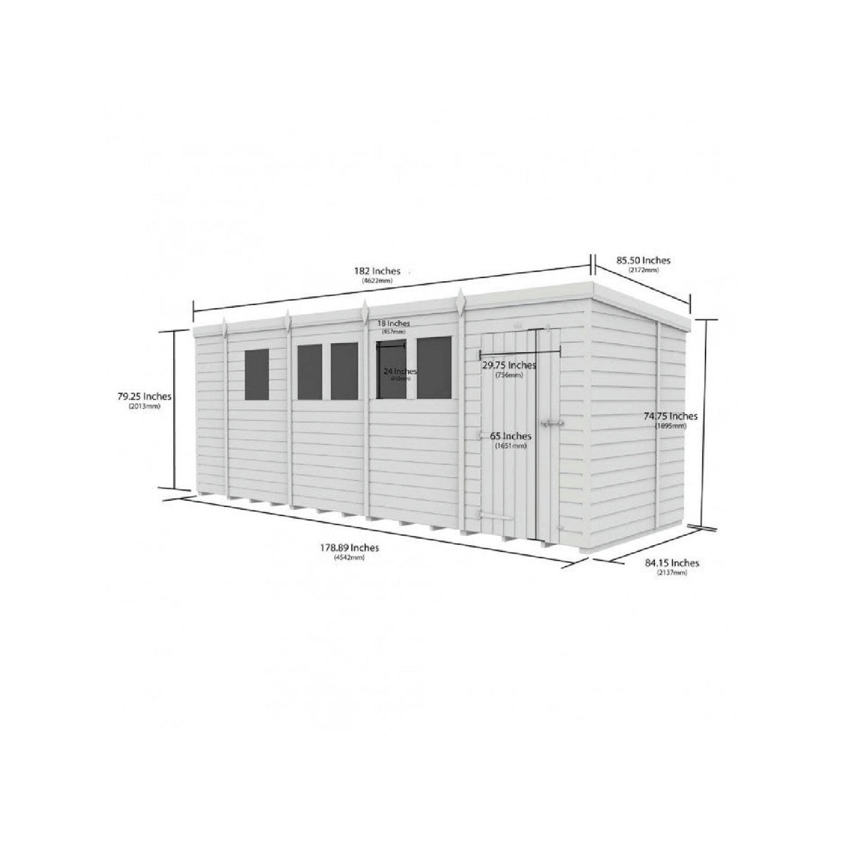 DIY Sheds – Composite Pent Shed – view 107