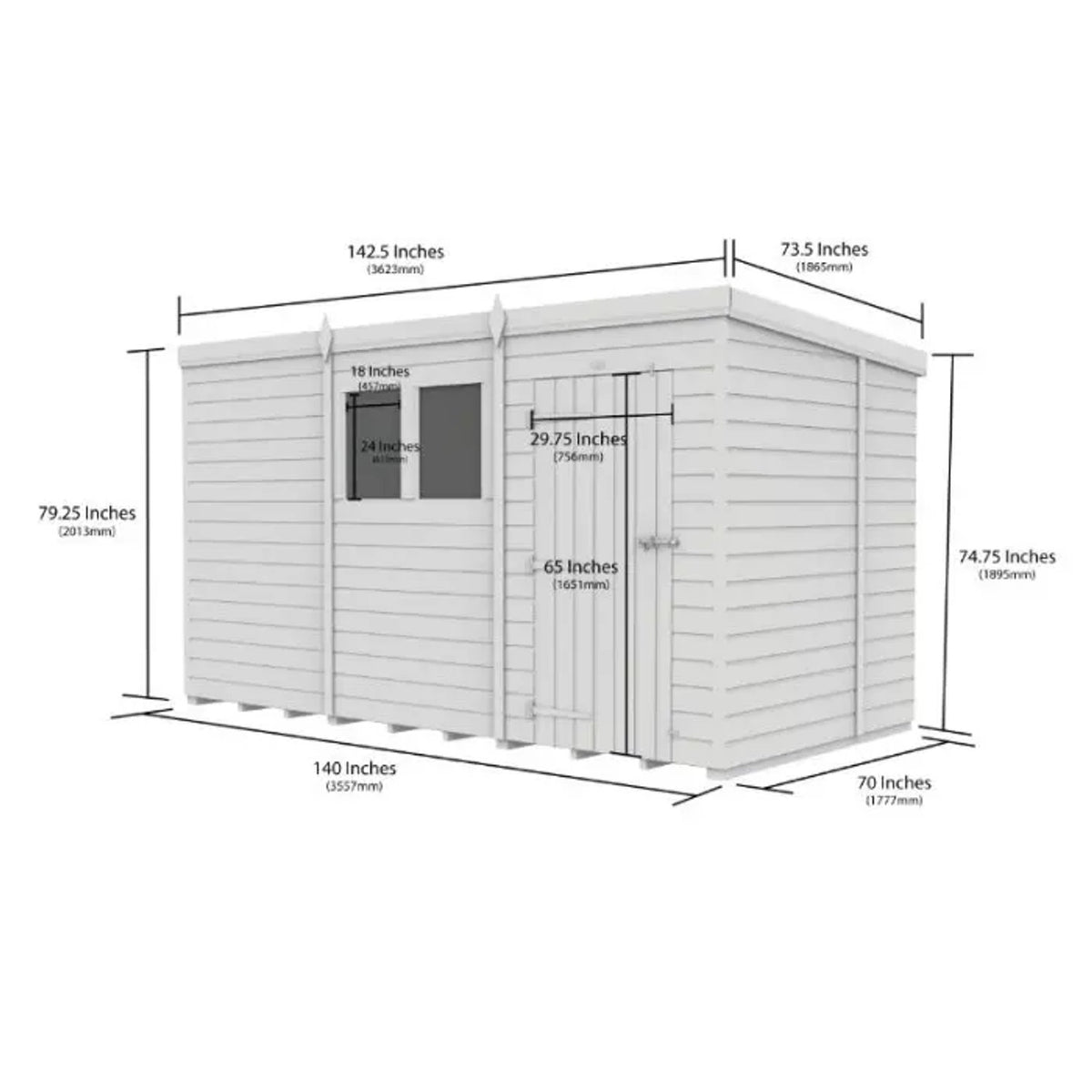 DIY Sheds – Composite Pent Shed – view 36