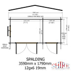 Shire Spalding 19mm log cabin 12x6 – floor plan