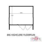 Shire Highclere summerhouse 8x6 – floor plan