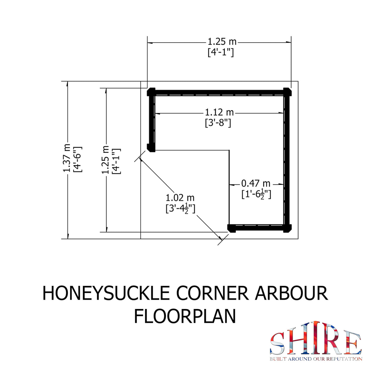 Shire Honeysuckle Corner arbour – floor plan