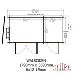 Shire Walsoken 19mm log cabin with storage 6x12 – floor plan