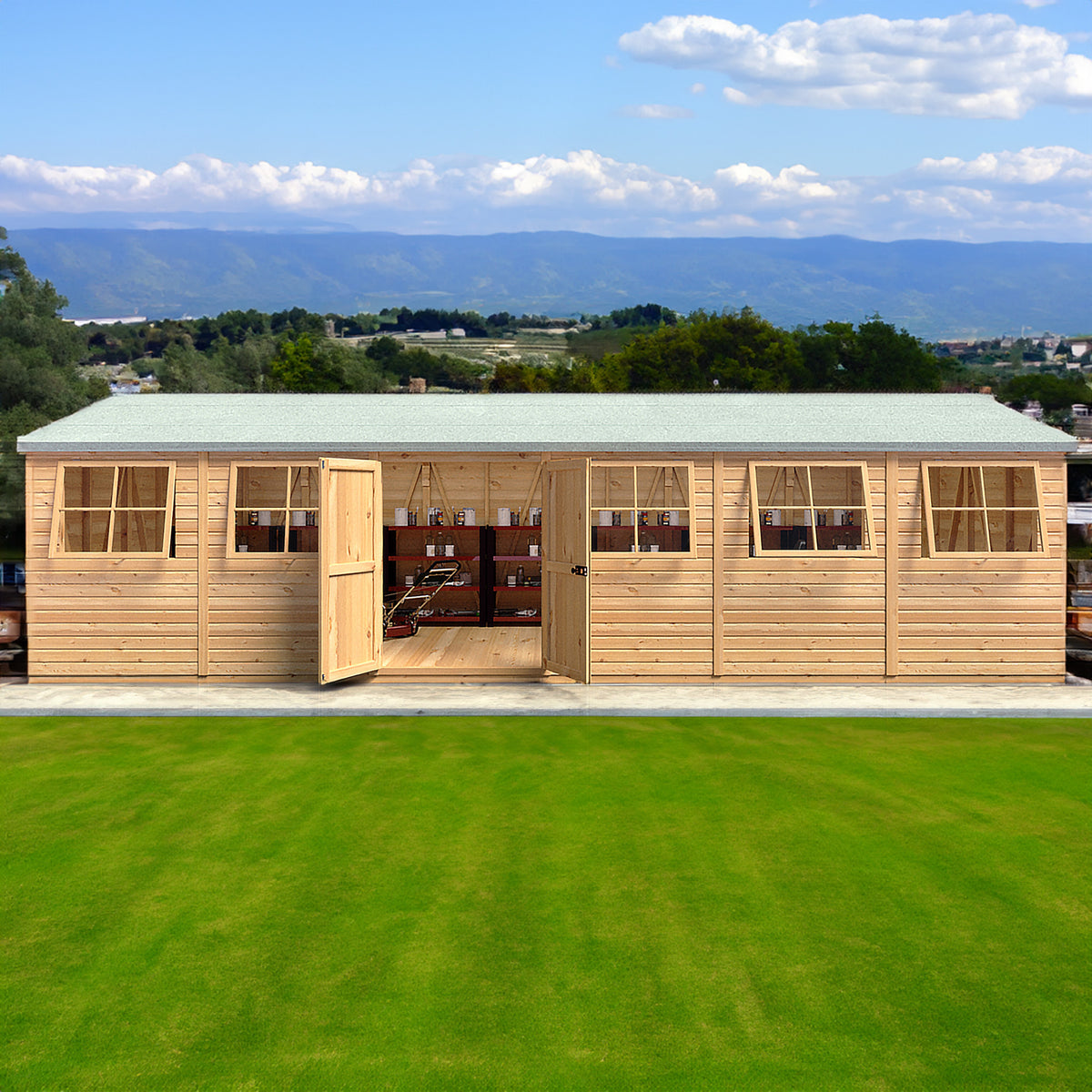Shire Mammoth workshop 10x30 – front view