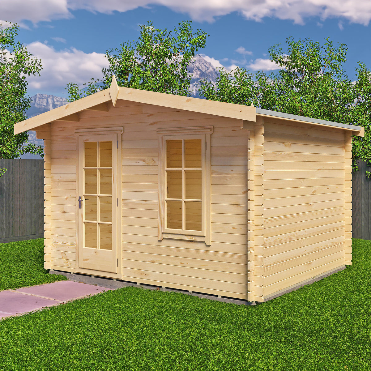 Shire Bucknells 28mm log cabin 12x10 – exterior view