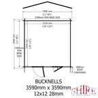 Shire Bucknells 28mm log cabin 12x12 – floor plan