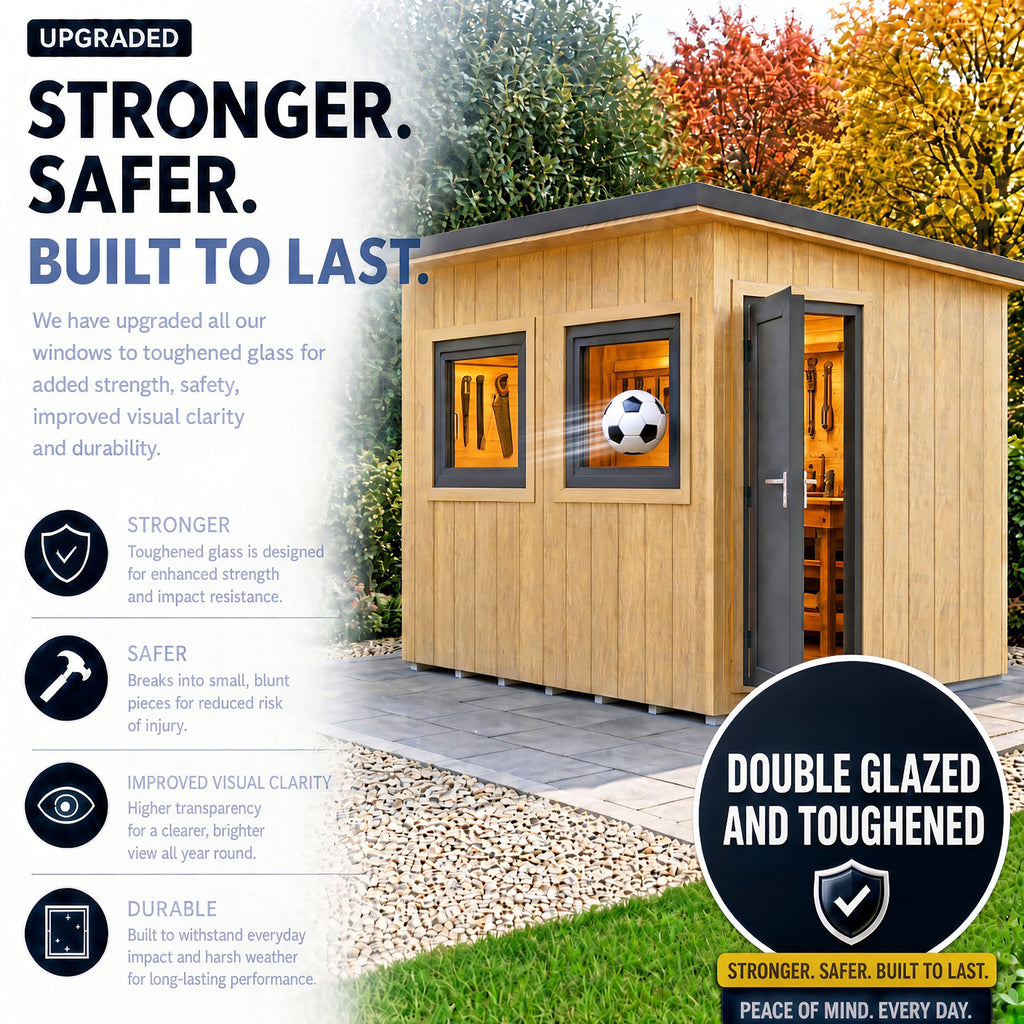 Fortis workshop with double-glazed toughened glass uPVC windows and steel-reinforced uPVC door