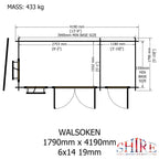 Shire Walsoken 19mm log cabin with storage 6x14 – floor plan