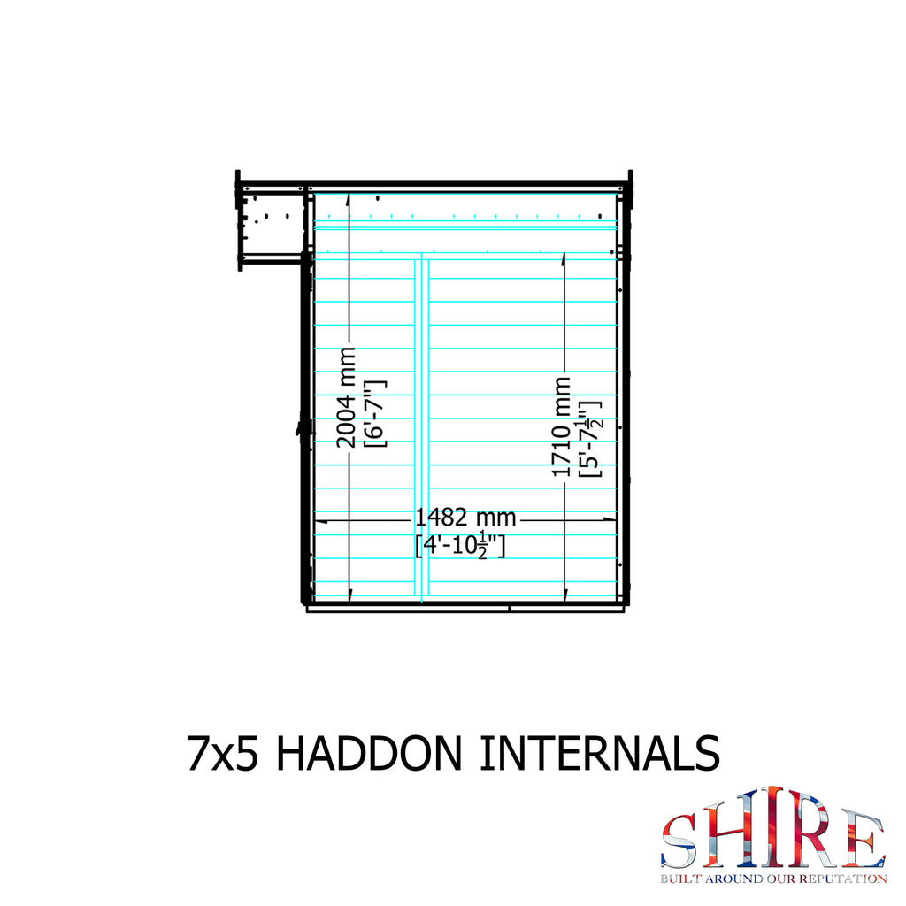 Shire Haddon summerhouse 7x5 apex – floor plan