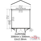 Shire Clipstone 28mm log cabin 12x12 – floor plan
