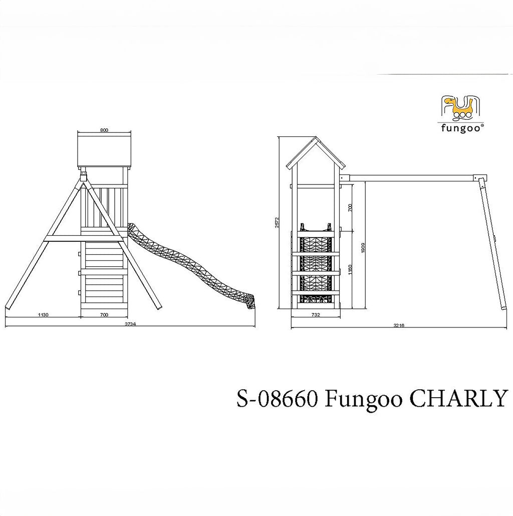 Shire Charly climbing frame – dimensions