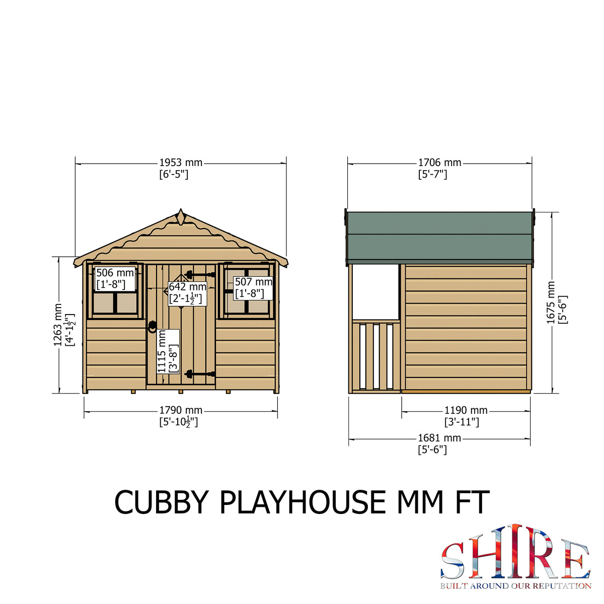 Shire Cubby playhouse 6x4 – alternative view