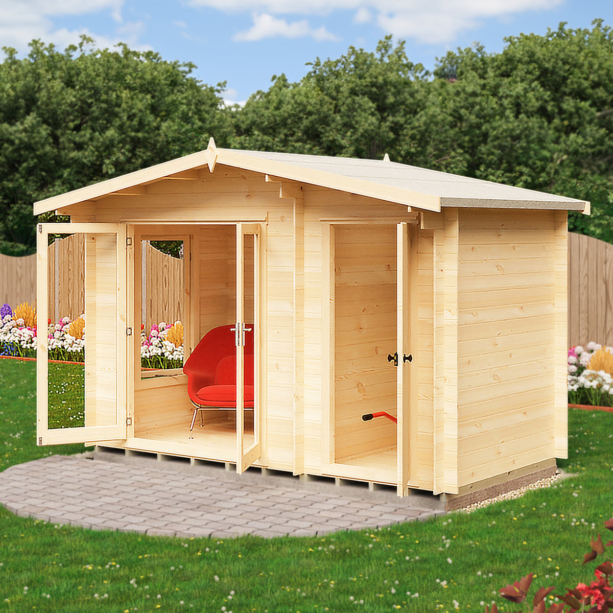 Shire Spalding 19mm log cabin 12x6 – exterior view