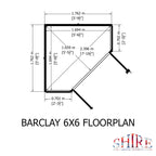 Shire Barclay corner summerhouse 6x6 – floor plan