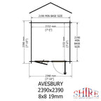 Shire Avesbury 19mm log cabin 8x8 – floor plan