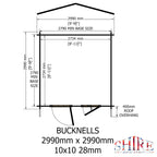 Shire Bucknells 28mm log cabin 10x10 – floor plan