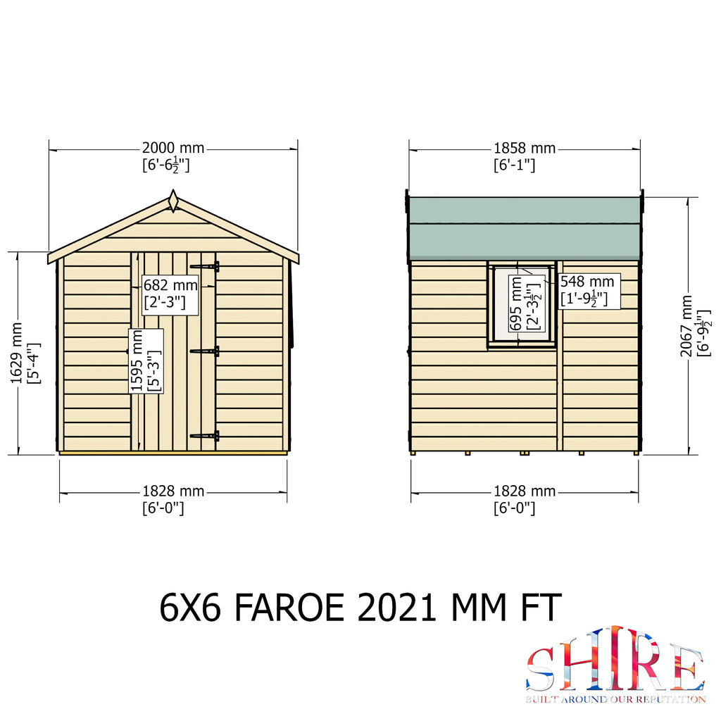 Shire Faroe Shiplap Shed 6ft x 6ft – detail view