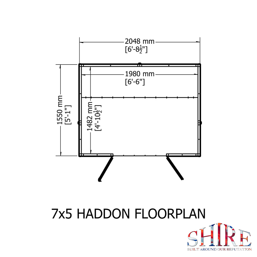 Shire Haddon summerhouse 7x5 apex – alternative view