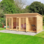 Shire Lela summerhouse 16x8 with storage shed – alternative view