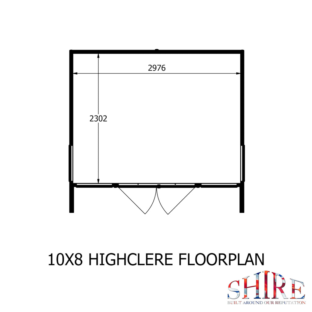 Shire Highclere summerhouse 10x8 – floor plan