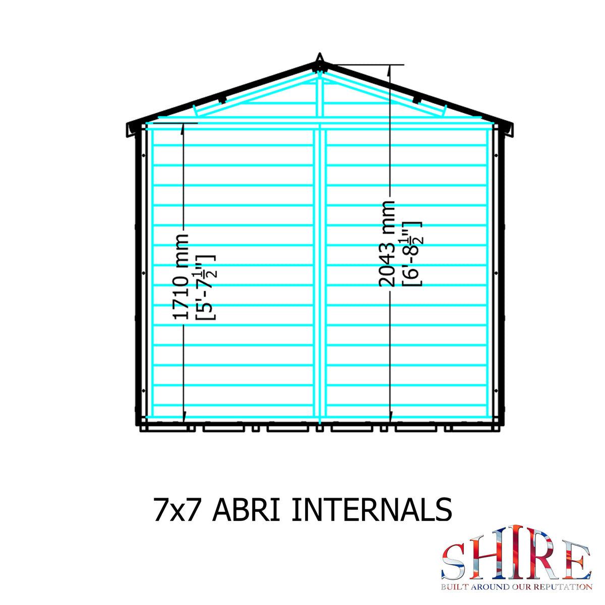 Shire Abri Shiplap Shed 7ft x 7ft – floor plan
