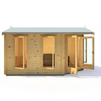 Shire Lambridge 28mm corner log cabin 10x14 – exterior view