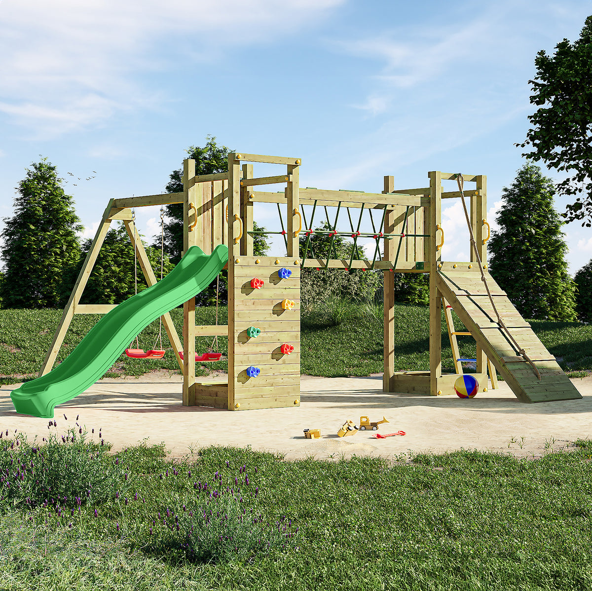 Shire Maxi Fun climbing frame – front view