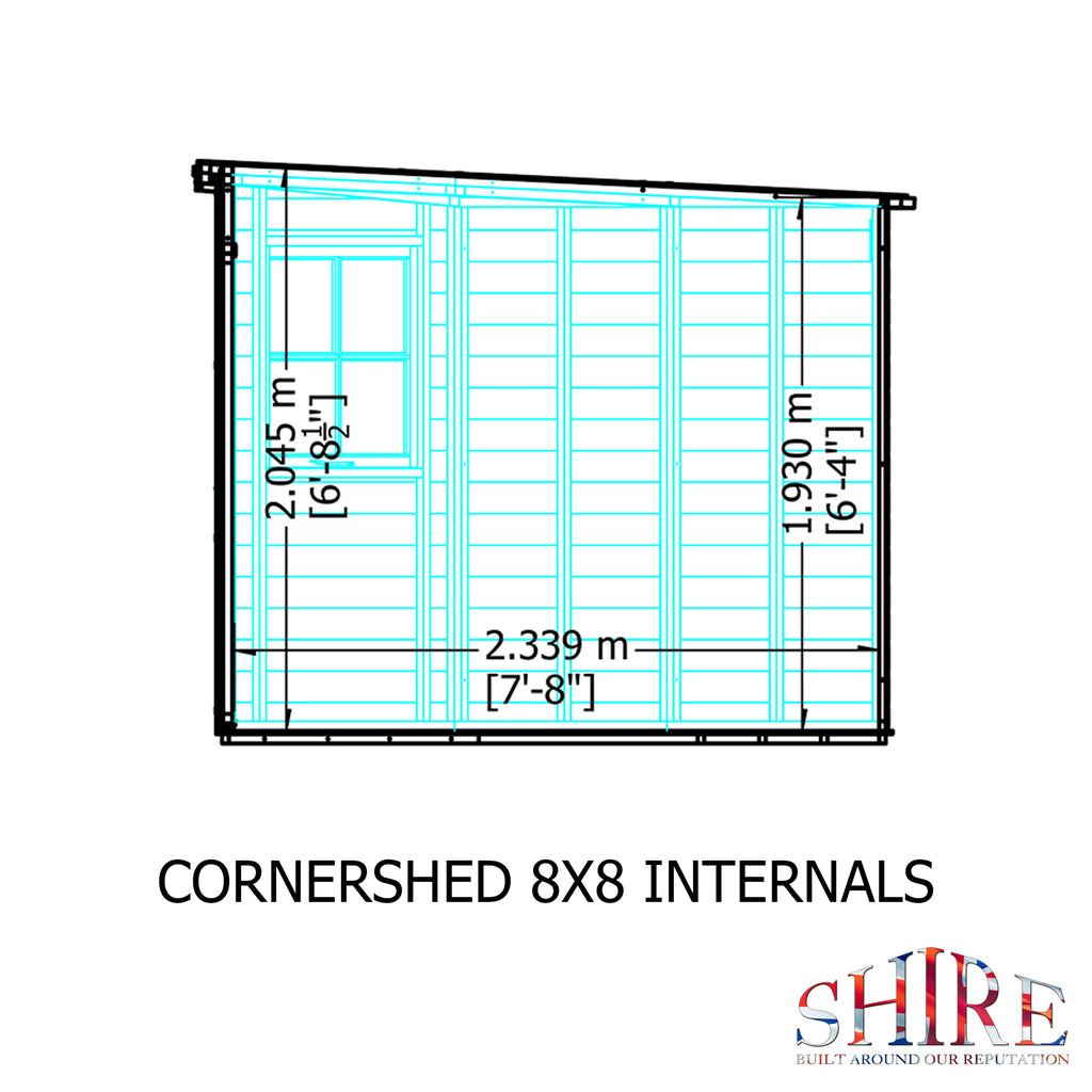 Shire Corner Shed 8ft x 8ft – floor plan