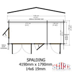 Shire Spalding 19mm log cabin 14x6 – floor plan